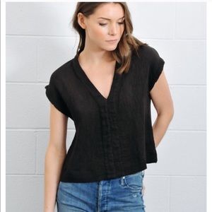 LACAUSA cropped cotton blouse WHITE